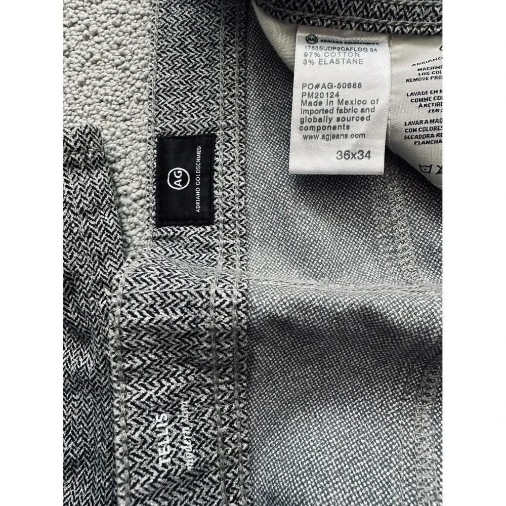 Preppy AG Adriano Goldschmied Tellis Modern Slim Jeans 36x34 Herringbone Grey